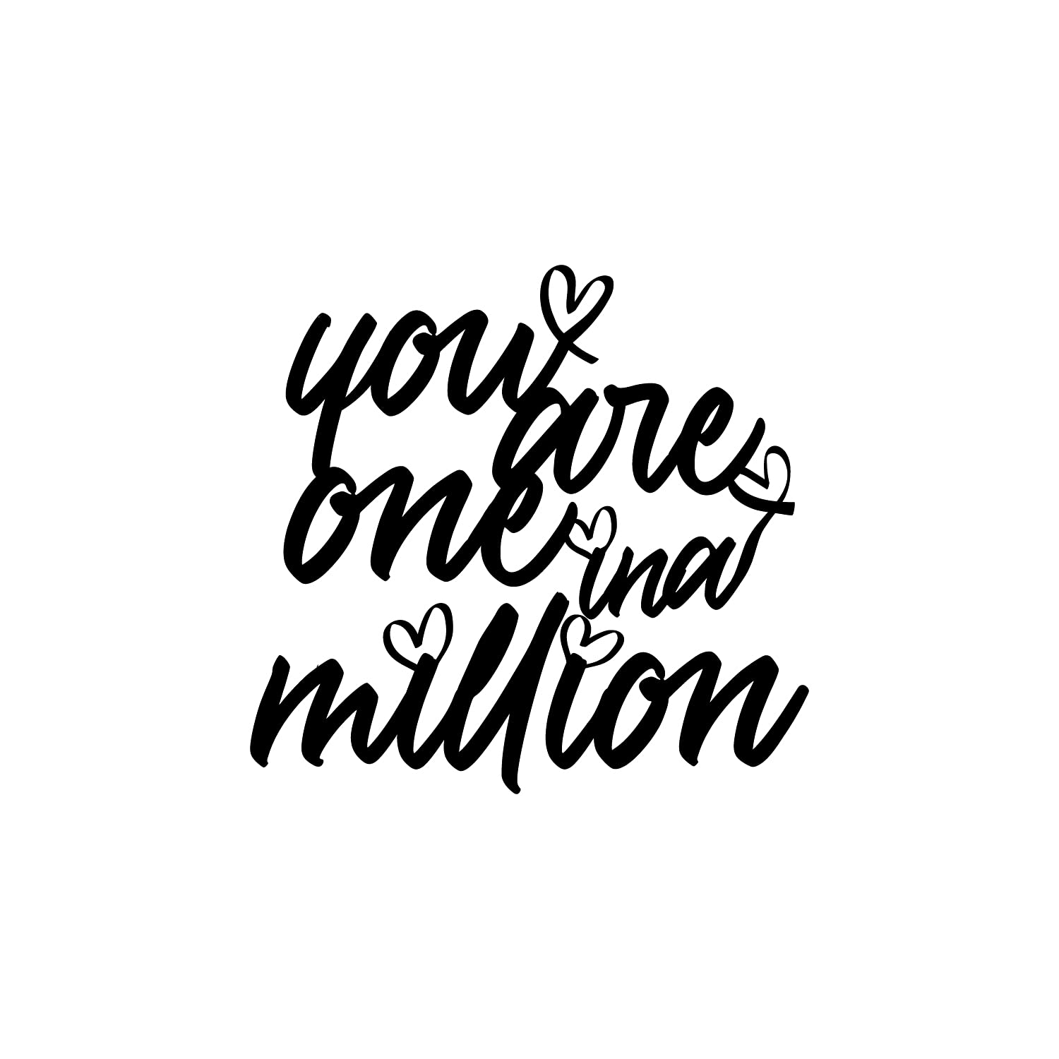 eCraftIndia You are One in A Million Black Engineered Wood Cutout Wall Art Decor- Wall Decoration Item- Wooden Wall Decor Item-